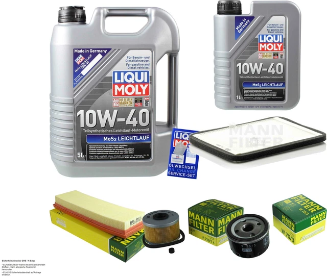 Liqui Moly Inspection Kit For Nissan Note E11 NE11 1.4 – Oil 5L 10W-40 + Filters – SCT Germany