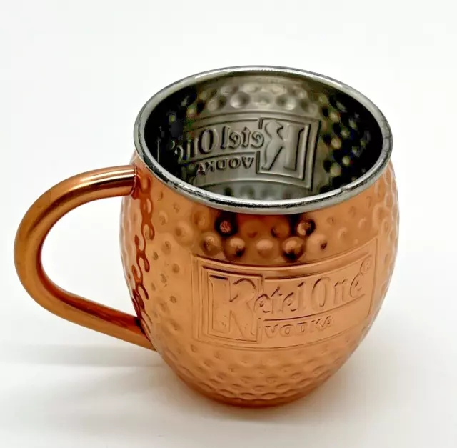 Ketel One Vodka Hammered Copper 10oz Mule Mug With Stainless Steel Lining, Nice!