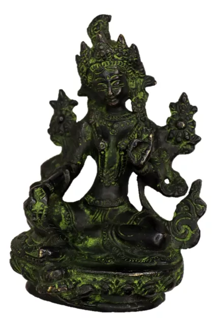 Tibetan Buddhist Deity Tara Parvati Figure Handmade Brass Sculpture Statue