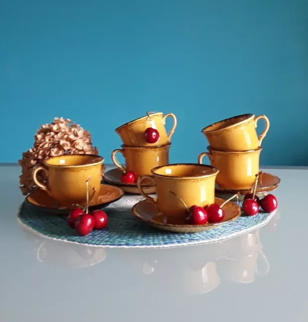 PAGNOSSIN TREVISO, 6 tazze da tè, vintage, porcellana, colore