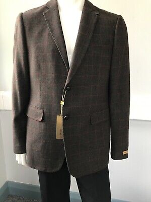 Brown Tweed Jacket Blazer - size 44  by Feraud - NEW- heritage style - races