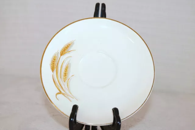 Homer Laughlin GOLDEN WHEAT 22K Gold Made in USA 6" Saucers (Set of 5)