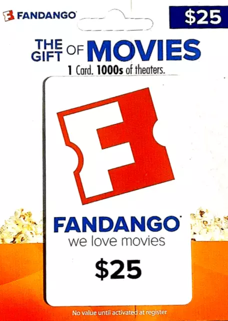 Brand New Never Used Fandango Movies gift card $25