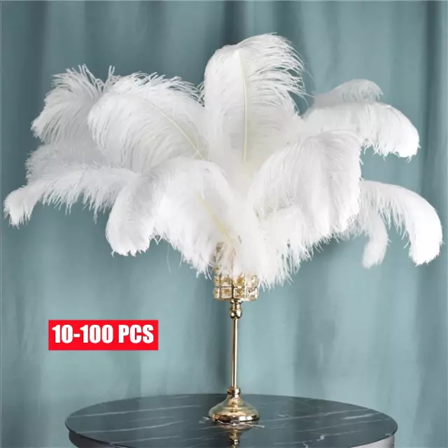 10-100PCS Large Ostrich Feathers For Wedding Party Costume Decoration 25-30cm