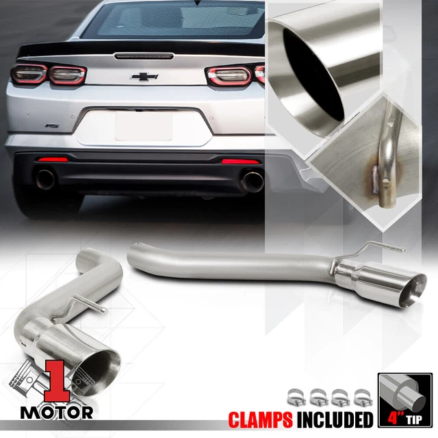 Dual Split 4" Beveled Edge Tip Axle Cat Back Exhaust for 16-20 Chevy Camaro 6.2