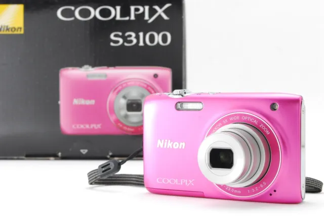 Box[Near MINT] Nikon COOLPIX S3100 PINK 14.0MP 5x Zoom Digital Camera From JAPAN