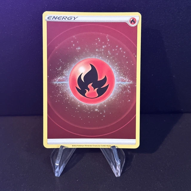 FIRE ENERGY REVERSE Holo Pokemon Card Unnumbered Crown Zenith EUR 2