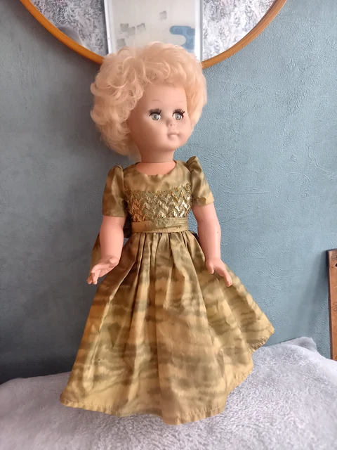 Ancien poupee petitcollin parisette robe chaussure celluloid avec