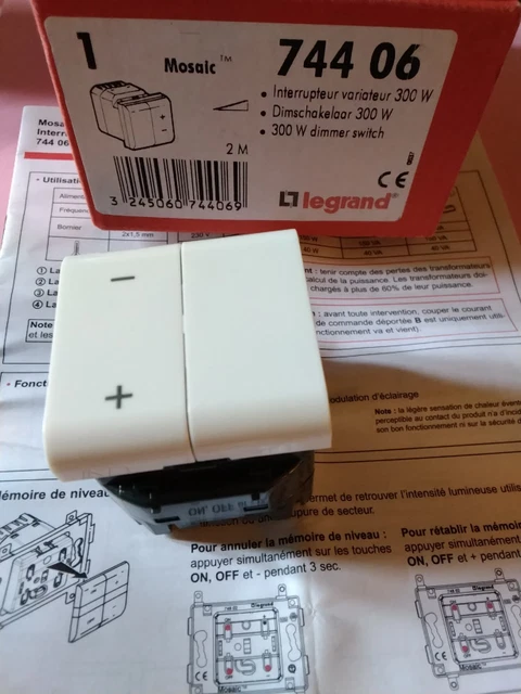 Poussoir à clé Mosaic 2 modules avec 3 positions par... - LEGRAND 077075