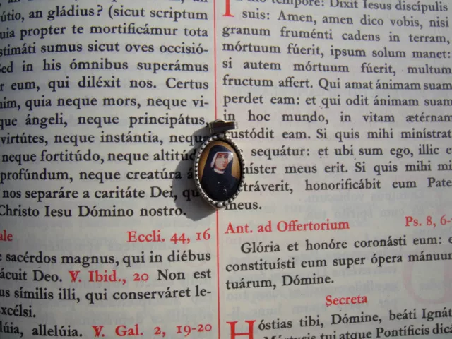 Christian second class relic St. Faustina Kowalska vestment medal pendant