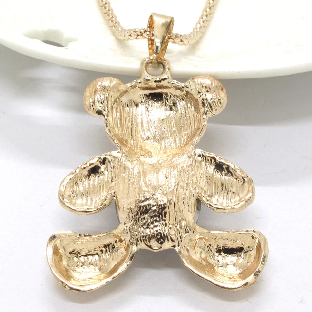 New Blue Crystal Bear Bling Rhinestone Betsey Johnson Long Chain Necklace Gift 2