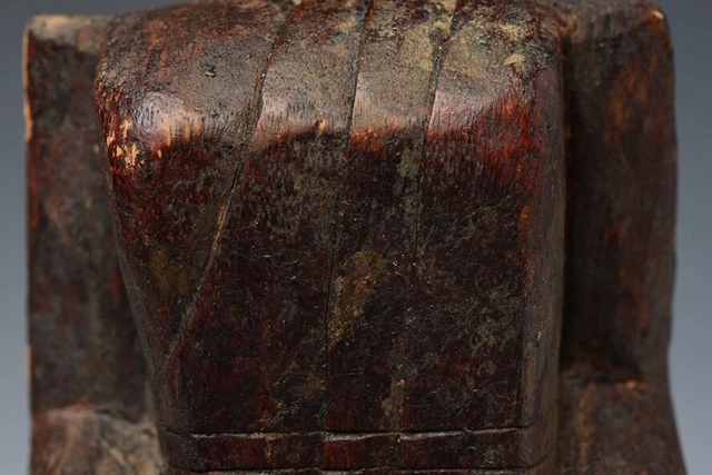 18th Century, Shan, Antique Tai Lue Burmese Wooden Seated Buddha 3