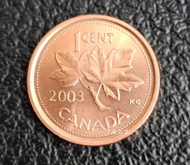 2003 Canada 1 Cent No P Old Effigy Crowned Non-Magnetic Penny from Original Roll