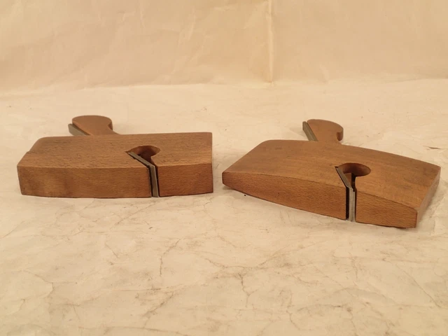 NICE ! Matched Pair of Coachmaker Compassed Rabbet Molding Planes 7/8" Cut 9
