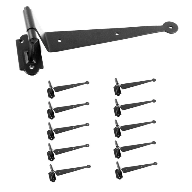 Black Offset Strap Lift Off Pintle Hinge 11 3/4" L Cast Iron Pack of 10