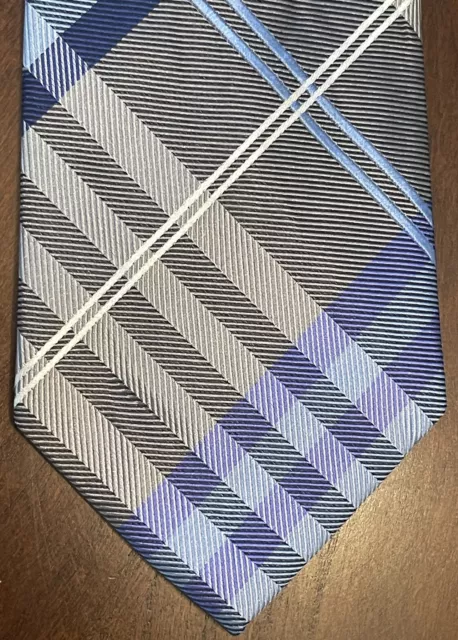 Geoffrey Beene Gray Blue Purple 61% Silk 39% Polyester Men’s Neck Tie China