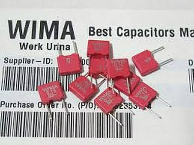 WIMA MKS2 22nF (0,022uF) 100V 5% Metallized Polyester Capacitors PET x 5pcs