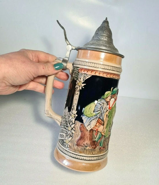Chope à Bière REUTTER Collection - Roi Louis Ier De Bavière Avec Couvercle - Vintage