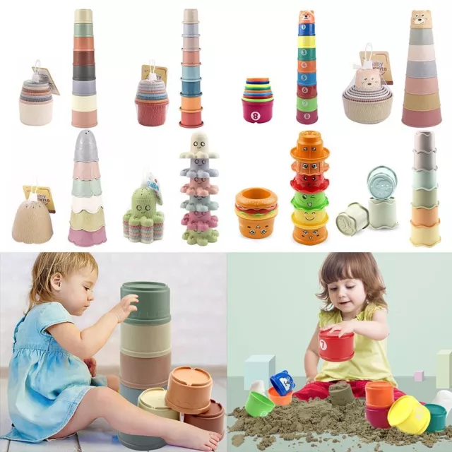 Tower Hot Gifts Fun Rainbow Cups Building Blocks Stacking Cups Educational Toys