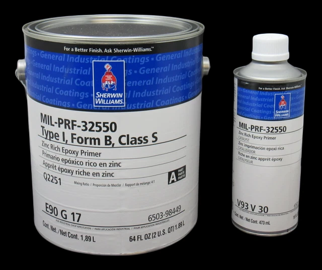 SHERWIN WILLIAMS 90 Zinc Rich Epoxy Primer MILPRF32550 Part A+B