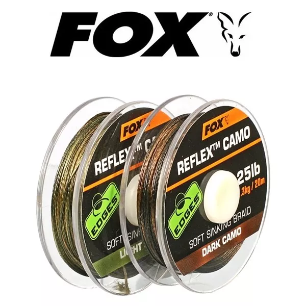 FOX TRECCIATO X TERMINALE CARP FISHING Fox Reflex LIGHT E DARK CAMO   20mt