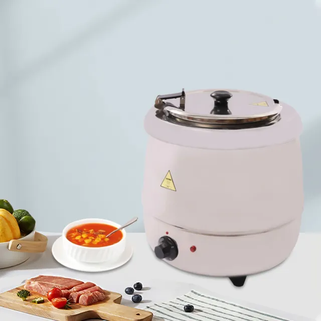 10L Electric Soup Kettle Warmer Commercial Kitchen Food Warmer Stainless Steel