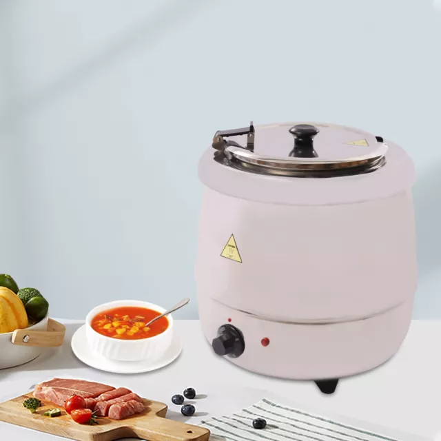 Commercial 10L Electric Countertop Food Soup Kettle Warmer Resto Kitchen Silver