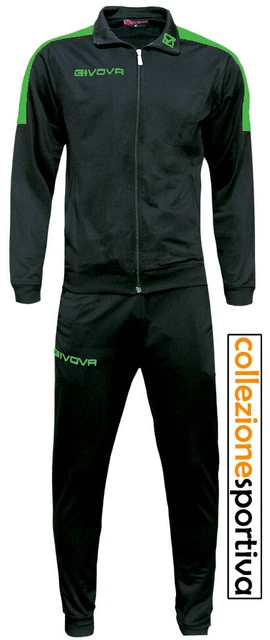 TUTA UOMO/DONNA GIVOVA REVOLUTION TRAINING PERÙ SPORT RELAX-TR033 col.nero/verde