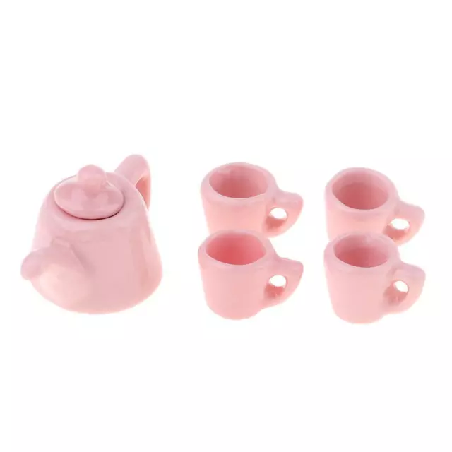 5pcs 12th Dollhouse Miniature Dining Ware Porcelain Tea Set