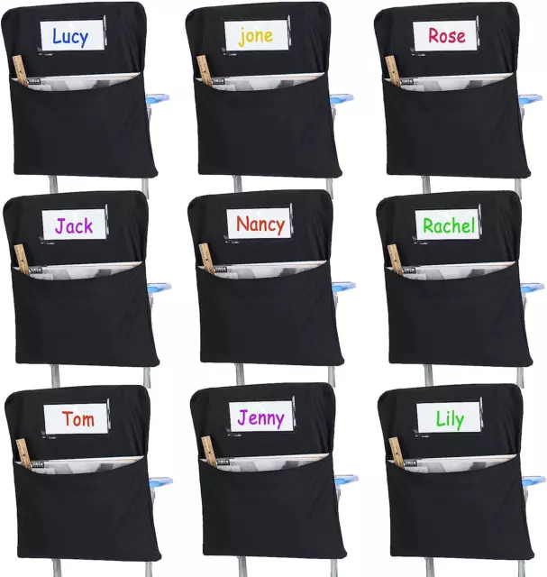 24 Pcs Chair Storage Pocket 17 Inch Chair Bag Chair Pockets for Classrooms Stude