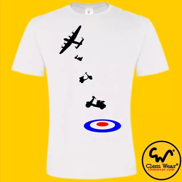 MODS T-Shirt SCOOTER T-Shirt BOMBER TARGET RAF T-Shirt Fahrräder MOD Retro Vintage Herren