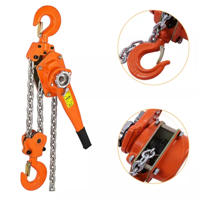 1.5 Ton Lever Block Steel Chain Hoist 3300lbs Capacity 20FT Alloy Chain Lifter