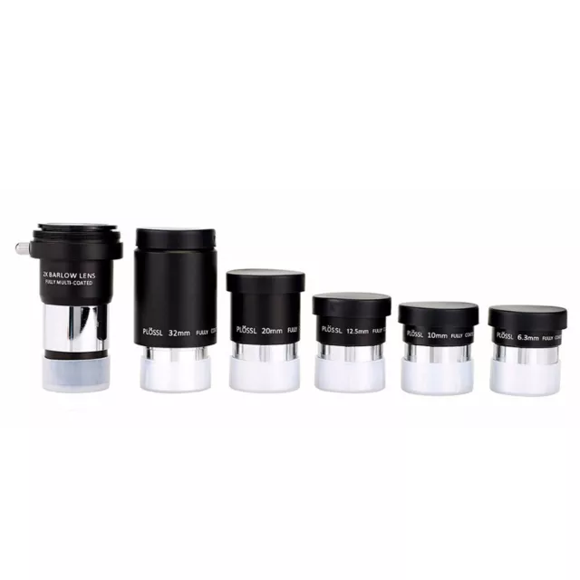 SVBONY 1.25" Plossl Eyepiece Kit 6.3 10 12.5 20 32mm Multi Coated+2X Barlow Lens