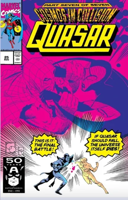 Quasar Comic 25 Copper Age First Print 1991 Gruenwald Capullo Williams Marvel