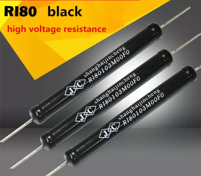 1pcs RI80 Black High Voltage Resistance 10W 2M5M10M20M30M100M150M200M300M