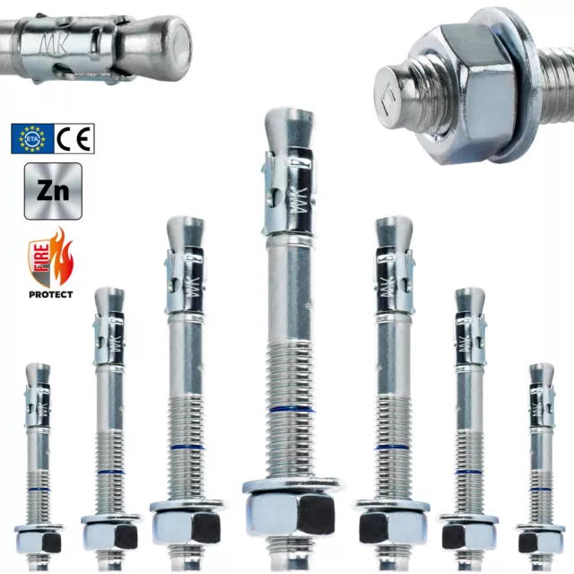 Schwerlastanker bolzenanker keilanker schlaganker ankerbolzen m8 m10 m12 m16  Zn