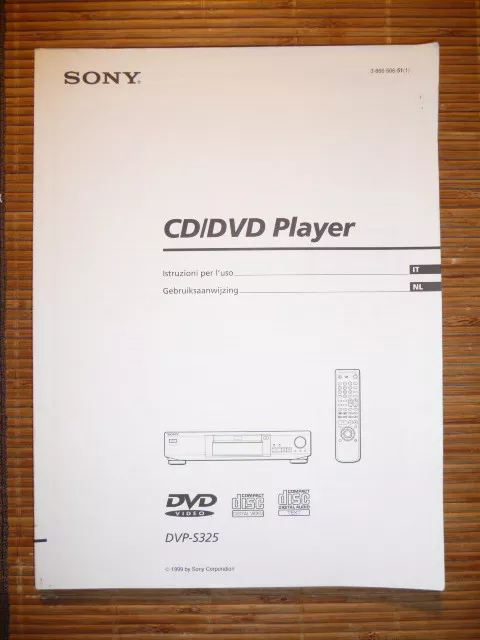 Fonctionnement Instruzioni pour sony DVP-S325, Original