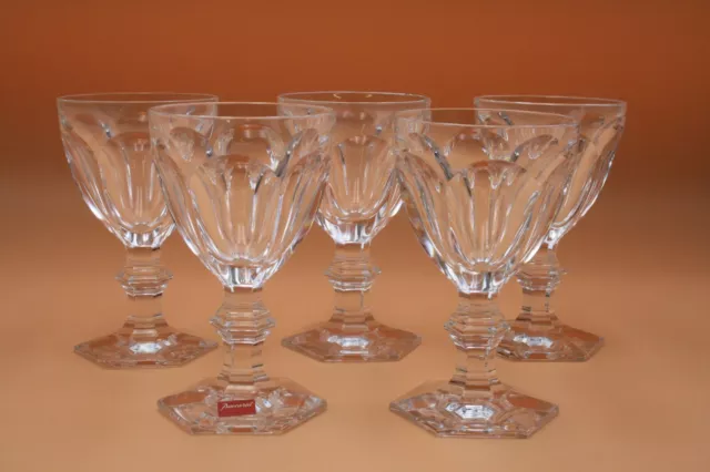 5 Unbenutzte Harcourt Baccarat France Wein Gläser Kelche Top Ware 3