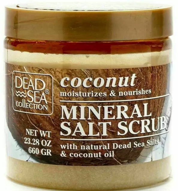 Dead Sea Scrub: Mineral Dead Sea Salt & Coconut Oil Bath Body Scrub Large 660g