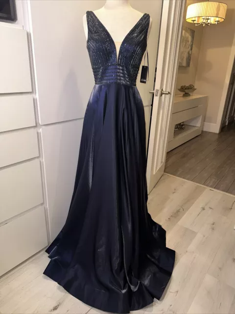 La Femme Dress 27205 Size 6 Navy. Is Missing A Few Rhinestones. New Retail ($468