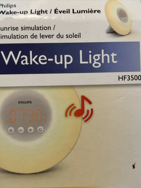 Reloj despertador Philips Wake Up Light blanco simulación amanecer HF3500/60 pitido suave 3