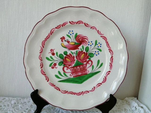 Assiette ancienne en majolique par St Clément, France, Art