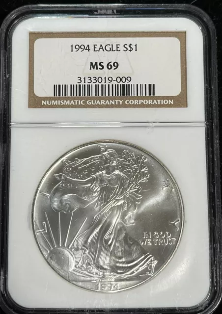 1994 American Silver Eagle, MS 69 NGC, Key Date