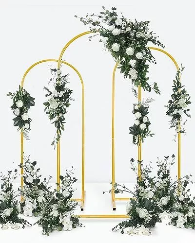 Metal Arch Backdrop Stand Gold Wedding Arch Stand Set of 3 Arch Backdrop Stand