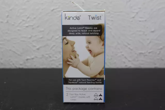 Kiinde Twist Active Latch Nipple Fast Flow 2 Count Anti Colic 2