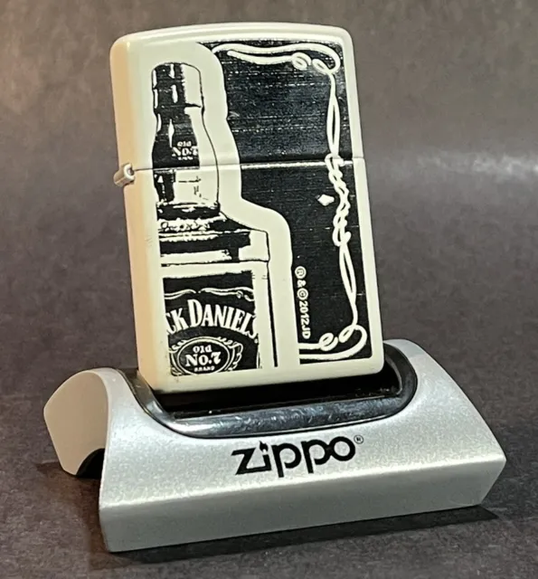 2012 Jack Daniels Zippo Matte White Silhouette   New No Box Unfired