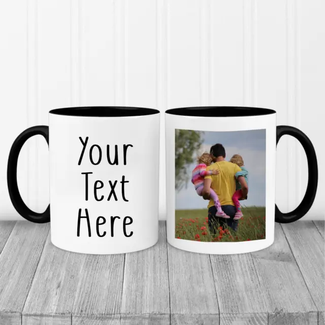 Personalised Photo Text Mug Coffee Tea Cup Fathers Day Birthday Gift for Him Her