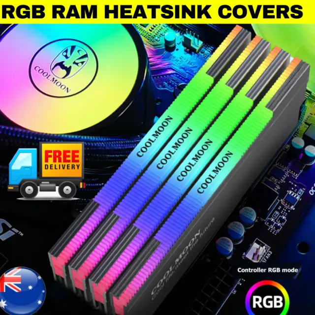 RGB Ram Cover PC Memory RAM Cooler Cooling Heat Sink  Light Aluminum Heatsink