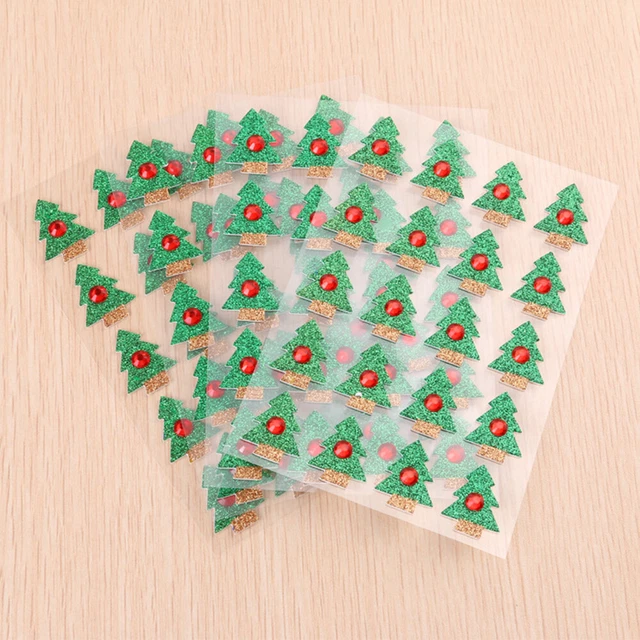 2x Glitter Aufkleber Santa Aufkleber Glitter Weihnachten Baum Aufkleber 2