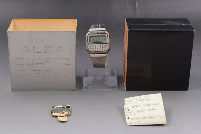 [N MINT] Vintage Seiko Alba Digital Calculator Alarm Watch Y739-5000 From JAPAN